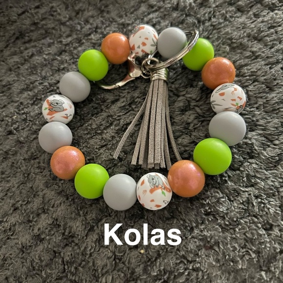 Hand Crafted Beaded Keychain Bracelets - Pink, Blue, Purple, Gold - Picture 8 of 16